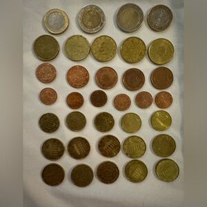 Mixed European Euro Coin Lot – 50+ Coins (1c–€2) Multiple Countries